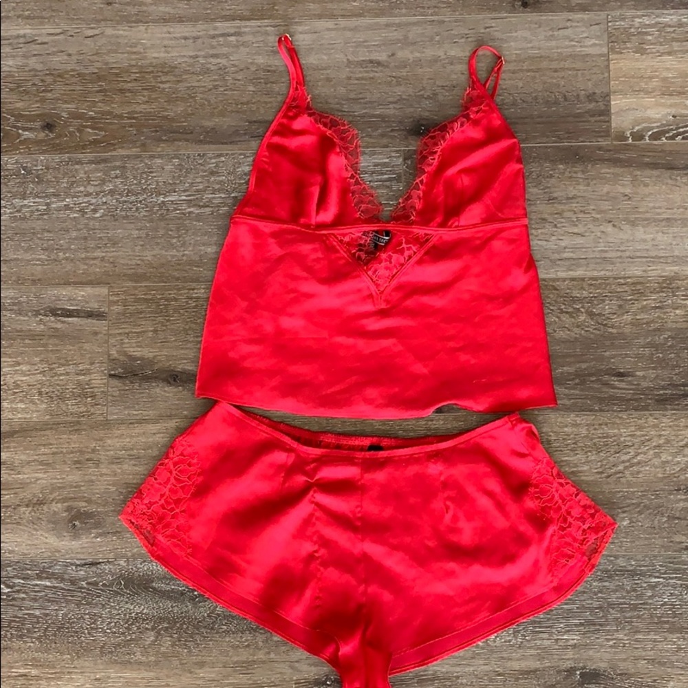 Red Victoria’s Secret Satin Pajama Set
